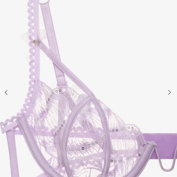 ❤️NWT For Love & Lemons Purple Sequined Bra & Panty Set Size M❤️ - Picture 6 of 17